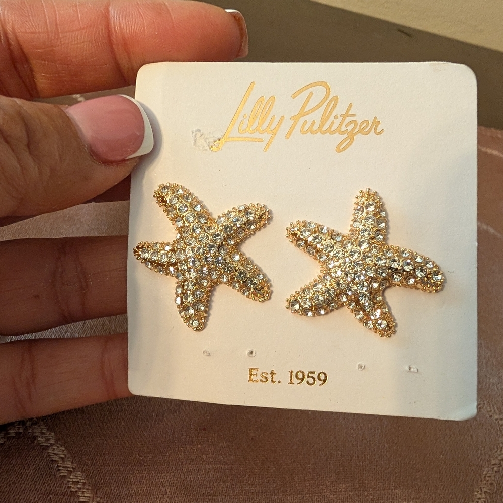 Lilly Pulitzer Seaweed Samba Bangle, Starfish & Pineapple Stud Earrings 3 pc set - Picture 7 of 12
